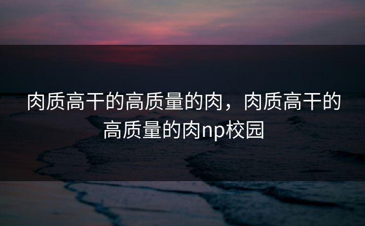 肉质高干的高质量的肉，肉质高干的高质量的肉np校园